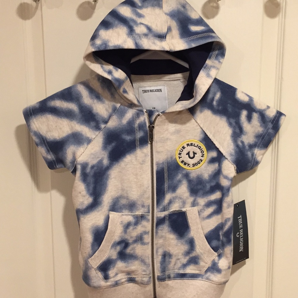 NWT True Religion zip front hoodie size 4